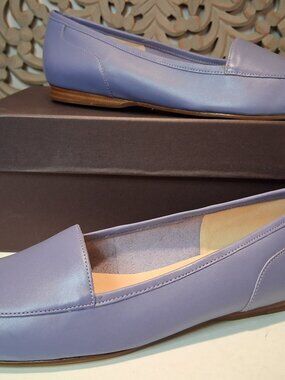 New in Box Enzo Angiolini Leather Liberty Loafers Periwinkle Lilac size 8M Flats